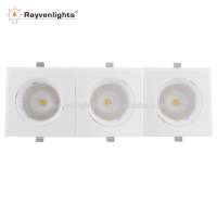 Good quality triple head dimmable cob led square grille light with SAA&CE approval